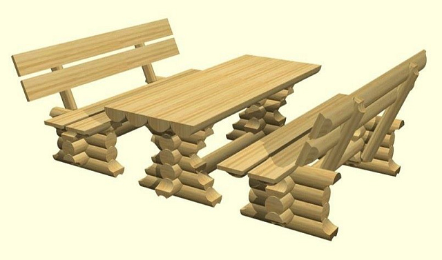 Стол и скамья